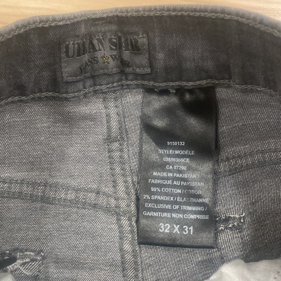Urban Star grey denim five pocket riveted jeans, Cotton/spandex blend. - Picture 3 of 4